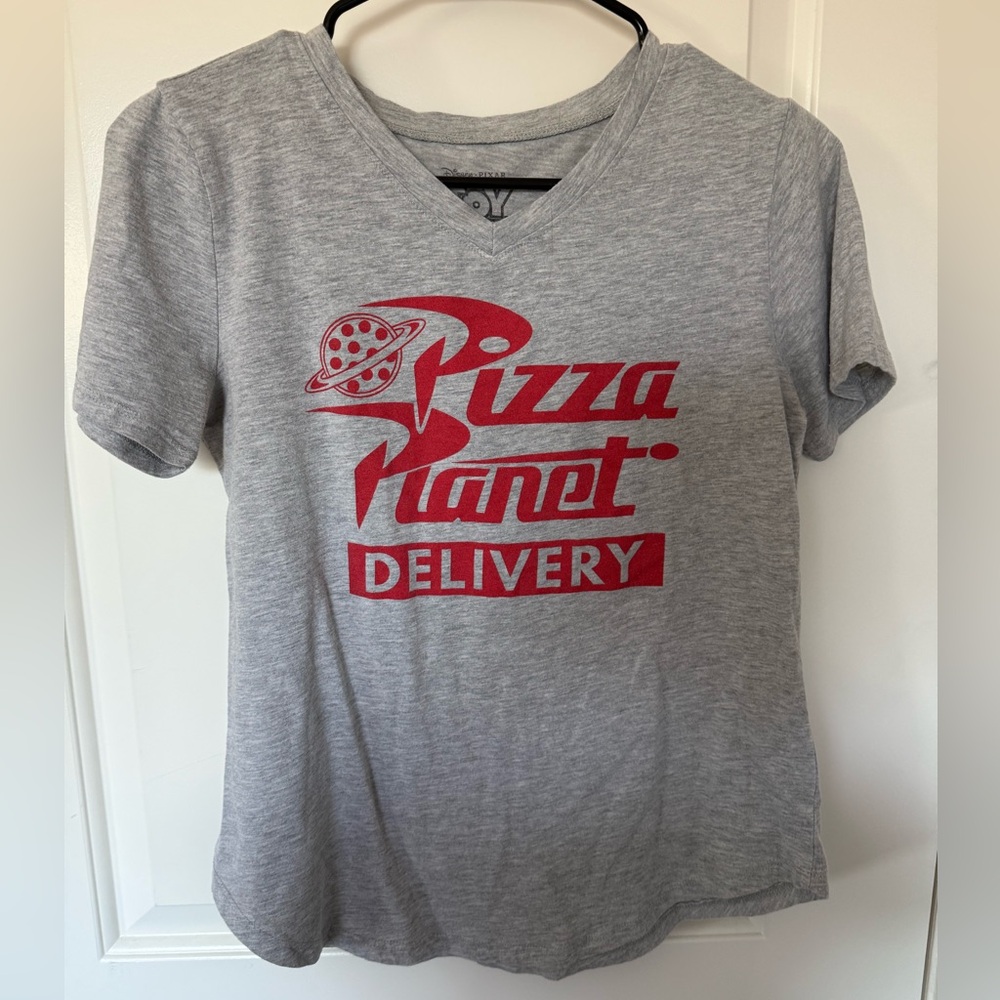 Disney Gray T-Shirt with Red Pizza Planet Design